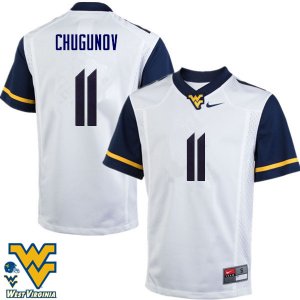 Men's West Virginia Mountaineers NCAA #11 Chris Chugunov White Authentic Nike Stitched College Football Jersey OJ15G56LR